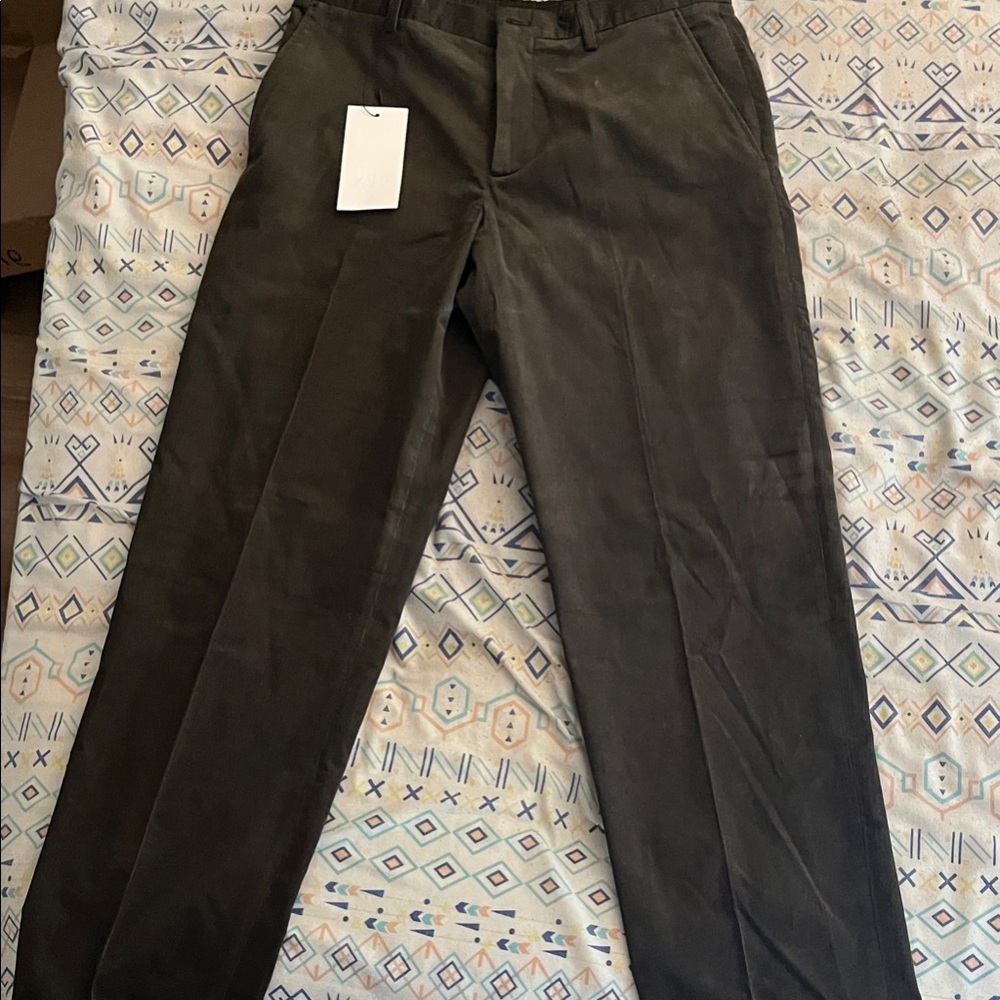 Zara Men's Dark Green Corduroy Pants